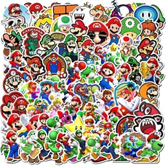 LOT of 100 Random Vinyl Super Mario Stickers - Picture 5 of 9